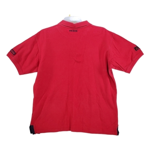 Coogi Polo Shirt Men XL SS Pullover Embellished Crest Logo Bling 100% Cotton Red - Picture 8 of 16